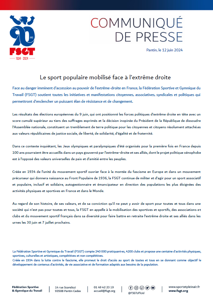 Communiqué presse